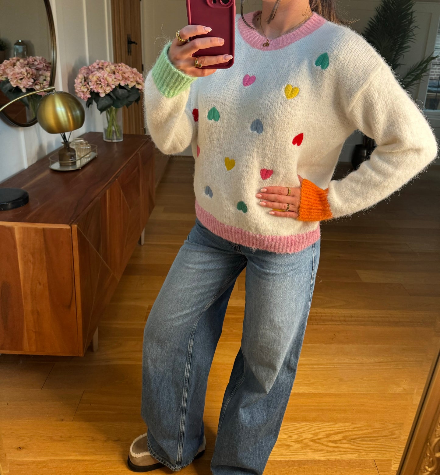Multi Colour Love Heart Jumper