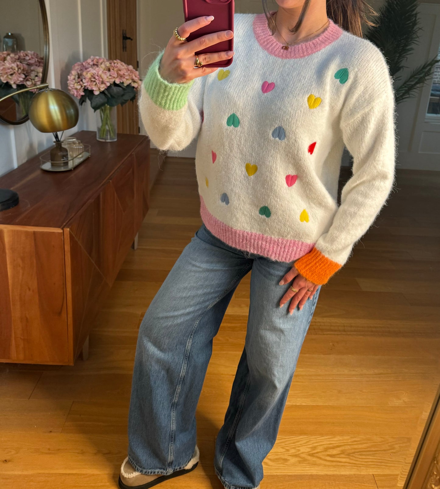 Multi Colour Love Heart Jumper