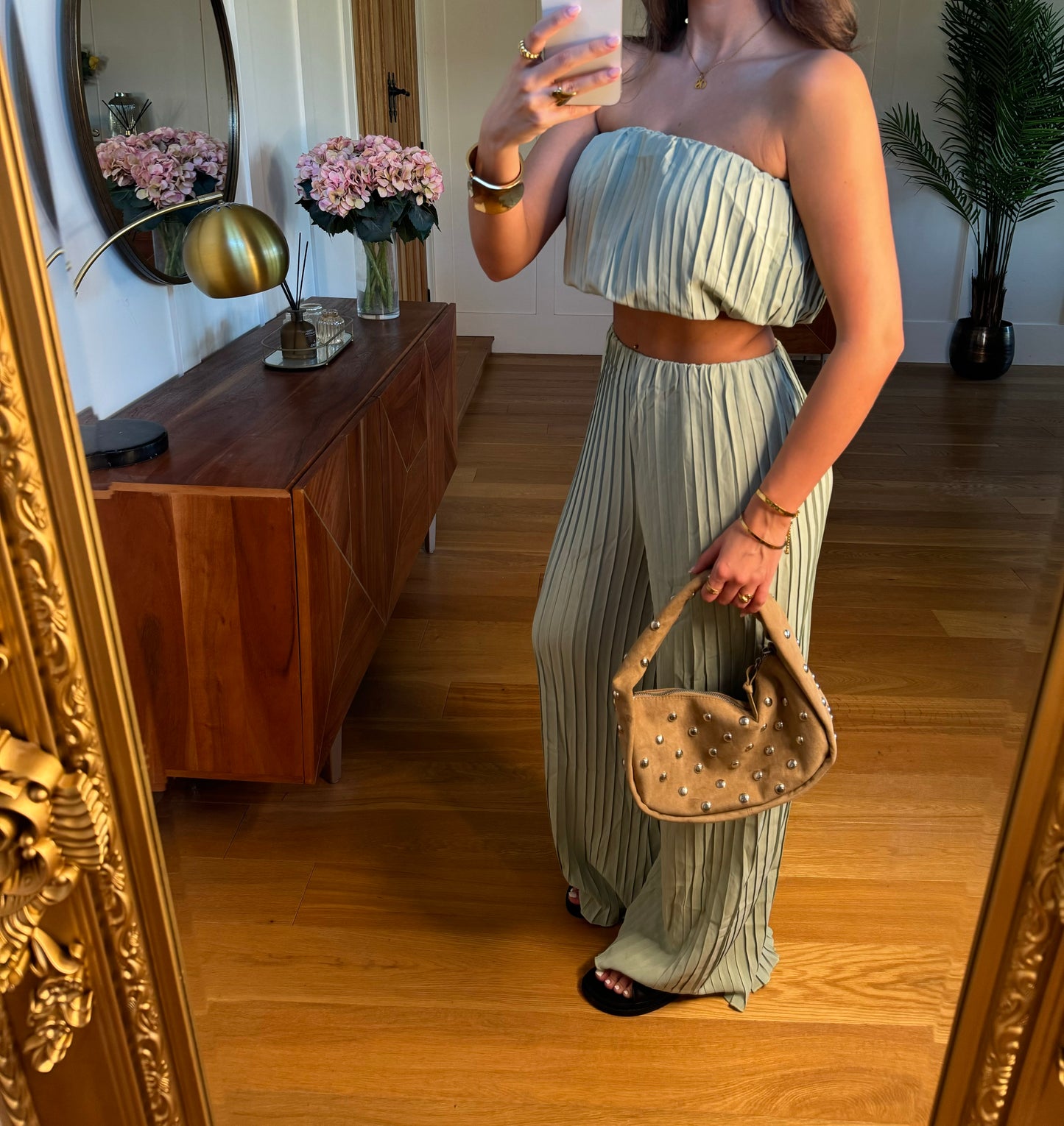 Sage Green Pleated Co-Ord