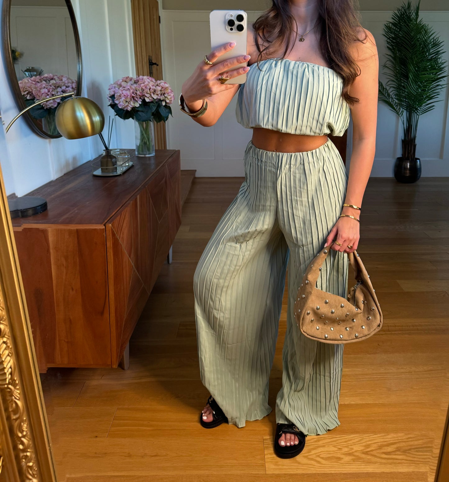 Sage Green Pleated Co-Ord